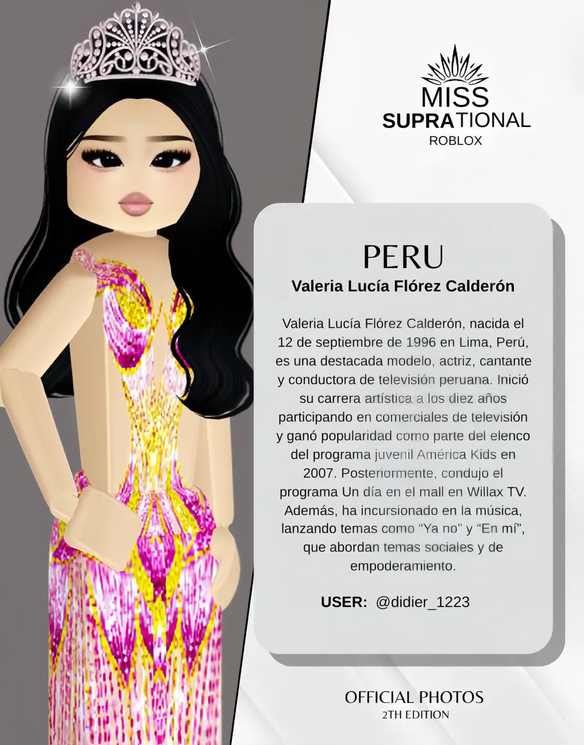 📍Name: Valeria Flórez 🎓 Profession: Nutritionist and health advocate 🌍 Representing: Peru 🌟 Title: Miss Supranational Peru 2023 A true ambassador of beauty, culture, and inspiration. #misssupranational #supranational #paratii #tiktokparati #supra @Didier 