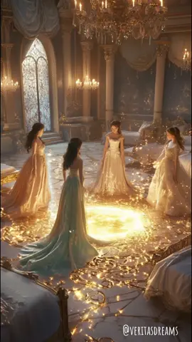 A single night, twelve ruined shoes, and a secret that could change everything. 🌹☠️🌹 #12princesses #12dancingprincesses #fairytale #MidnightMagic #princess #darkfantasy #fantasy #EnchantedShoes #PrincessStory #FairyTaleMagic #FantasyArt #SecretDoor #RoyalMystery #FairytaleVibes #MagicalNight #EnchantedPalace #ai #aigenerated #LegendaryPrincesses #ClassicTales #DanceOfTheNight #veritasdreams 