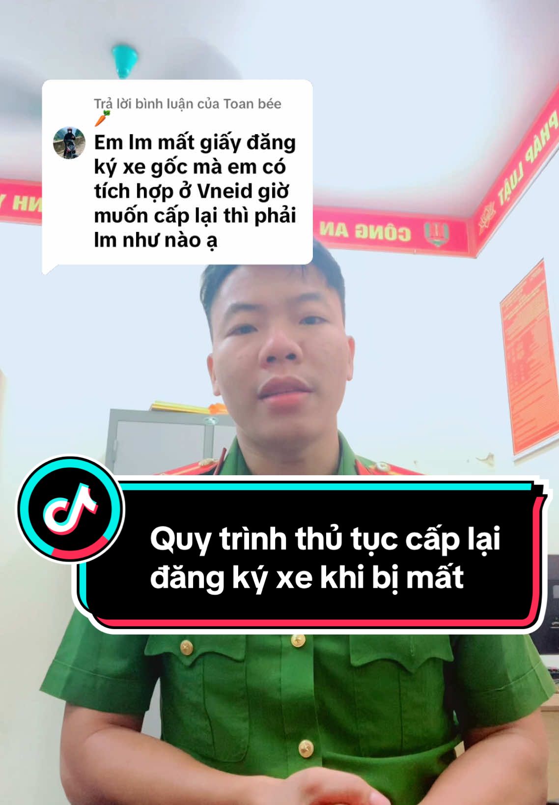 Trả lời @Toan bée 🥕 quy trình cấp lại đăng ký xe khi bị mất#Dichvucongtienich #bambientoantrinh 