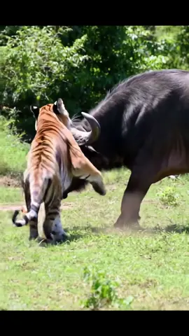 Tiger vs buffalo #tiktok #viralvideo #foryou #trending #viral #tiger #popular 