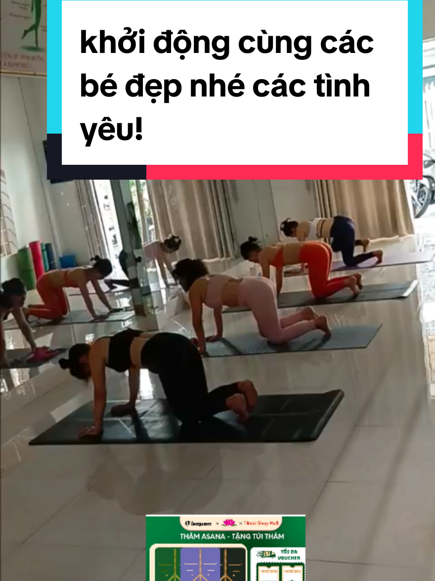 khởi động ngày mưa cùng các bé đẹp và thảm Cao su non định tuyến chống trơn trượt! #thamyogacaocap #đotapgym #vongyogaban20cm #yogachonguoimoibatdau 