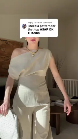 Replying to @Sara my aymmetrical top sewing pattern is now live on my website!! thank you for loving it 😭💕 #sewing #sewingtutorial #sewingpattern #diyfashion #easysewingpatterns 