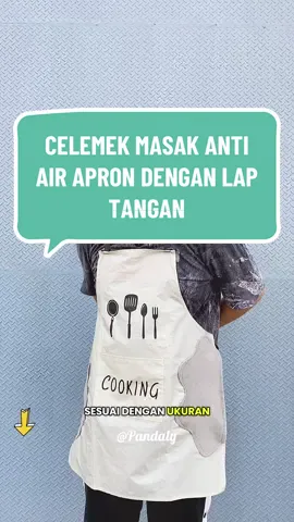 Celemek Masak Apron Anti Air dengan lap tangan dan kantong di bagian depan! #celemek #celemekantiair #celemekmasak #celemekwaterproof #celemekmurah #apron 