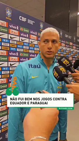 REPROVOU ❌🕊️ Richarlison desabafou dizendo que não gostou de suas atuações contra Equador e Paraguai. O atacante afirmou que agora resta voltar ao Tottenham e treinar para ter uma nova oportunidade na Seleção Brasileira! #EsporteNaBand