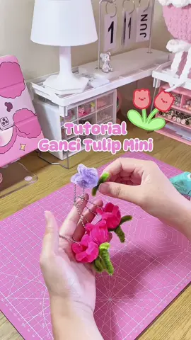 Gantungan kunci tulip mini 🌷 #tulipkawatbulu #gancitulipmini #gancikawatbulu #kawatbulu #tutorial #handmade #handmadegifts #handmadecraft 