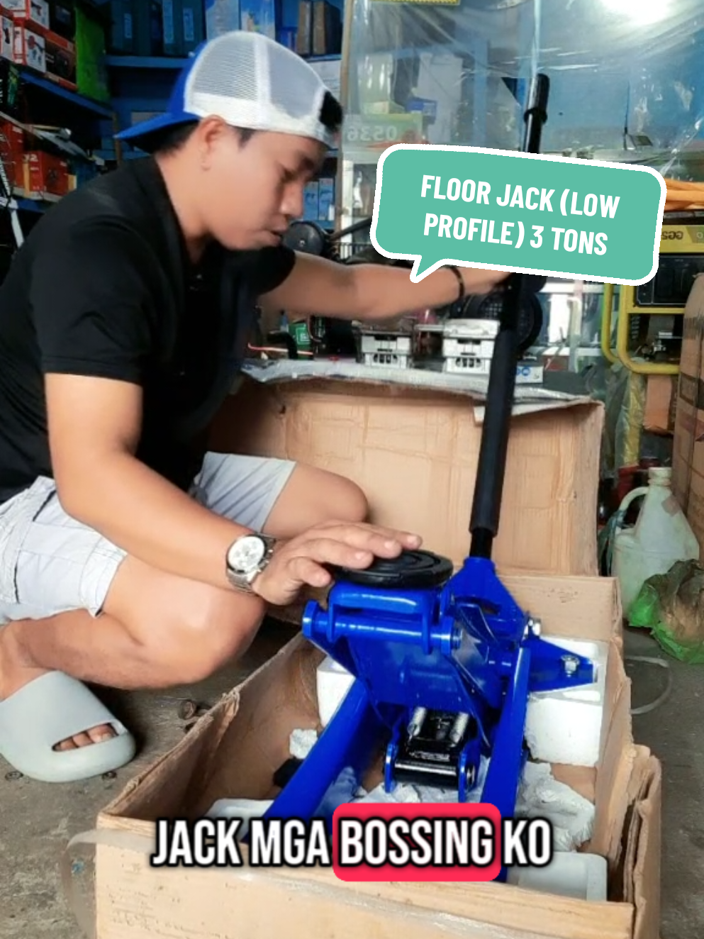 Para sa mga nag hahanap ng low profile floor jack 3 tons.. dual pump click nyo na ung yellow basket.. #floorjack #lowprofilefloorjack #3tons #crocodilejack #dualpump 