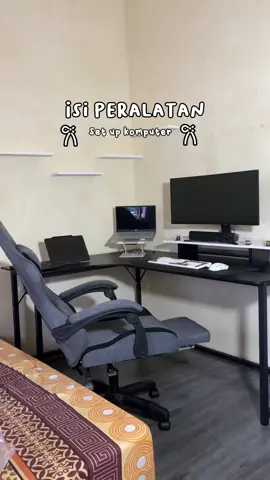 Kurang apalagi yaa kira-kira, tolong kasih  masukan dong kawan #setup #renovasikamar #komputer #mejakerja #makeoverkamar #makeoverroom #fyp #rumahminimalis 