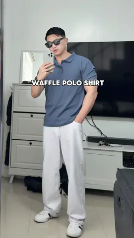 Serving a clean look today with this waffle polo! #poloshirt #poloshirts #polo #menstyle #cleanlook #wafflepoloshirt 