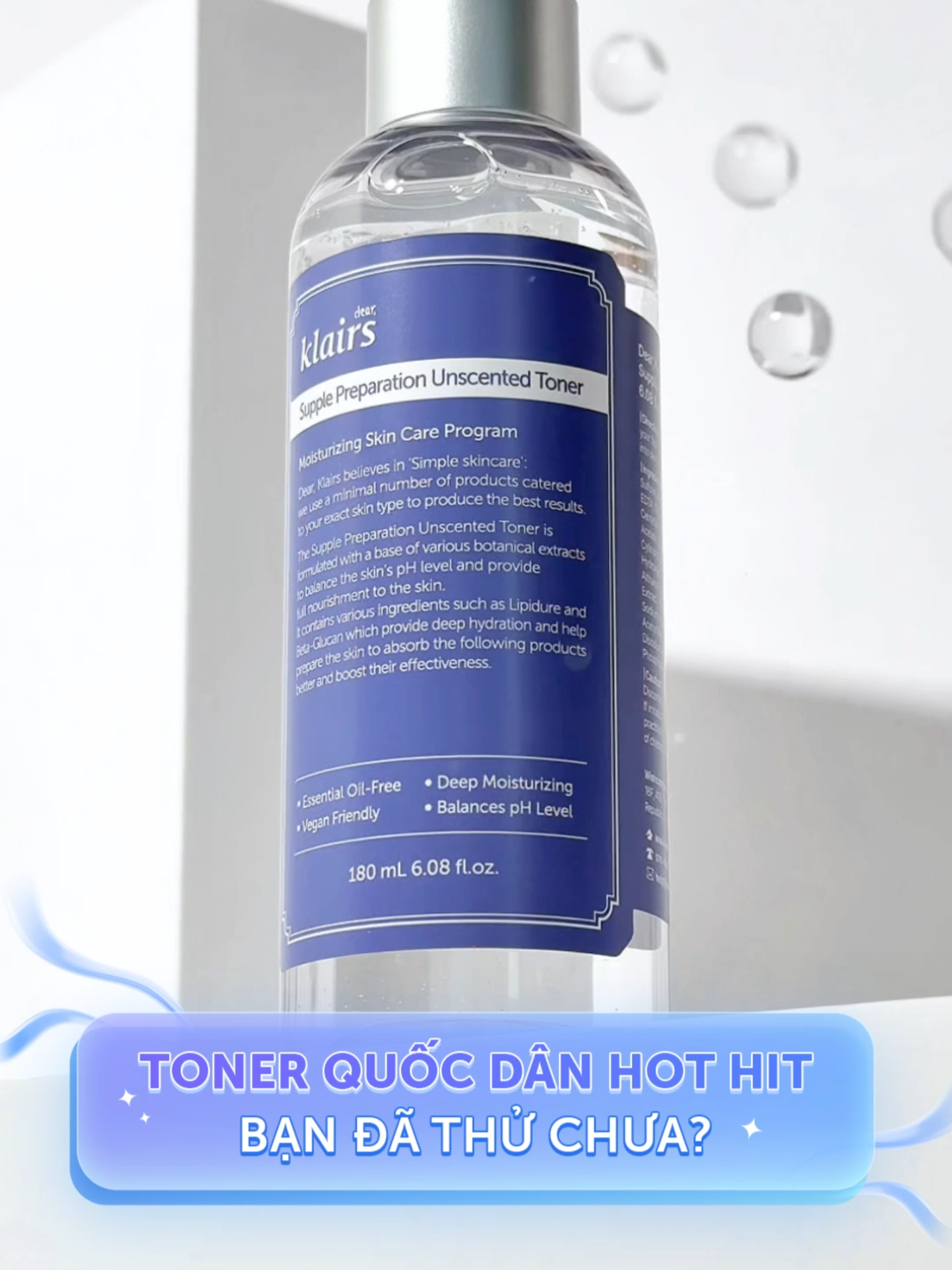 Toner Quốc Dân hot hit ai ai cũng mê ẻm 💜 Mấy bà đã thử chưa? #klairsvietnam #Tonerquocdan #UnscentedToner