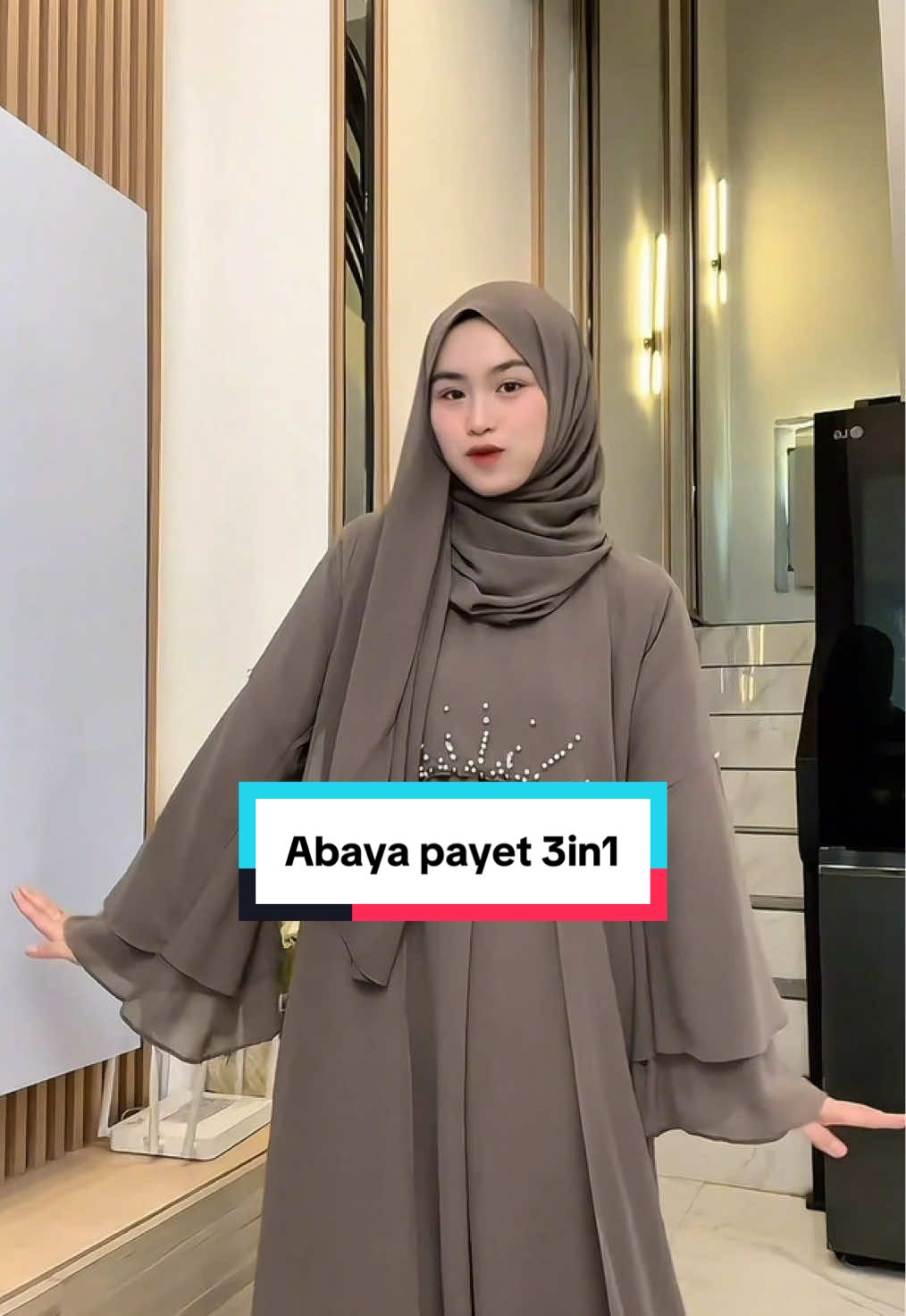 1x CO dapet 3in1 (iner dress, outer mewah, hijab pashmina) Yang mau langsung klik keranjang kuning👉🏻✨ #fypviraltiktok🖤シ゚☆♡ #abayastyle #abaya #OOTD 