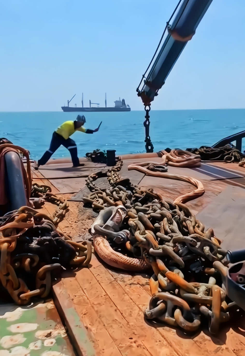 OMG😳#northsea #bigwaves🌊 #scary #jobs #dangerous #northsea #foryoupage #viral #foryou #scaryjobs #anchor #dropping #viral #foryou #fypシ 