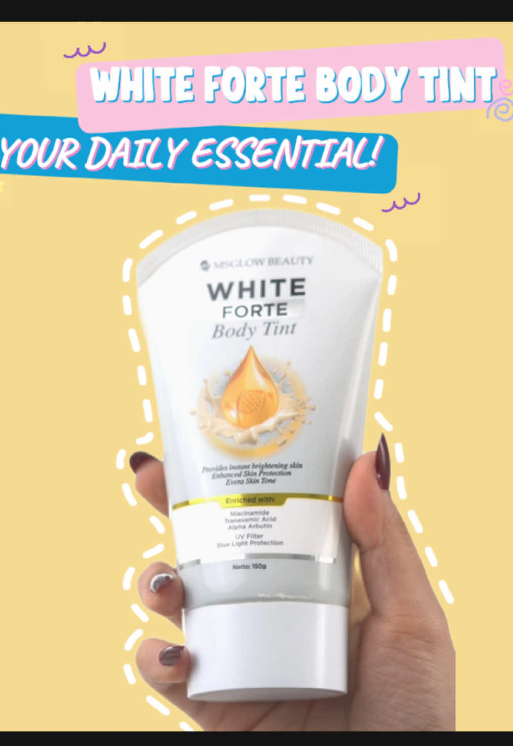 Body tint for your daily essential 🩷 #bodytintmsglow #msglow #MSGLOWBEAUTY #GlowingGrowingGiving 