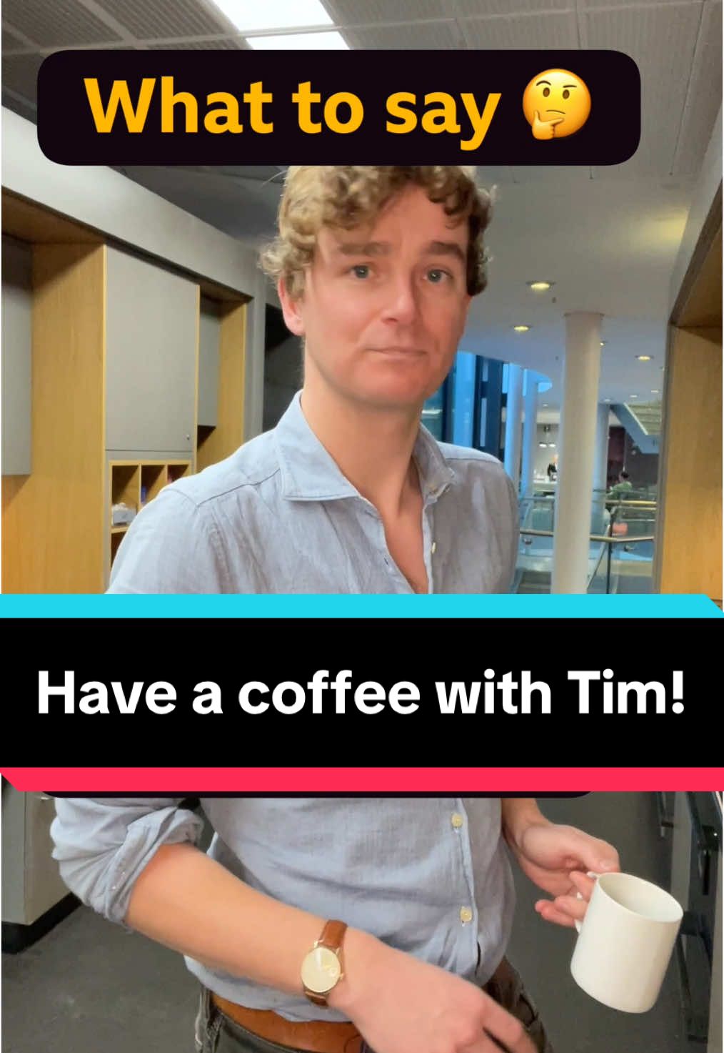 ☕️ Tim would like to make you a cup of coffee. 😮 Watch this short video to learn some useful phrases for offering to make a cup of coffee for someone and for accepting a cup of coffee. ☕️ Do you like coffee? How do you take it? #learnenglish #speakenglish #coffee #vocabulary #bbclearningenglish #englishconversation