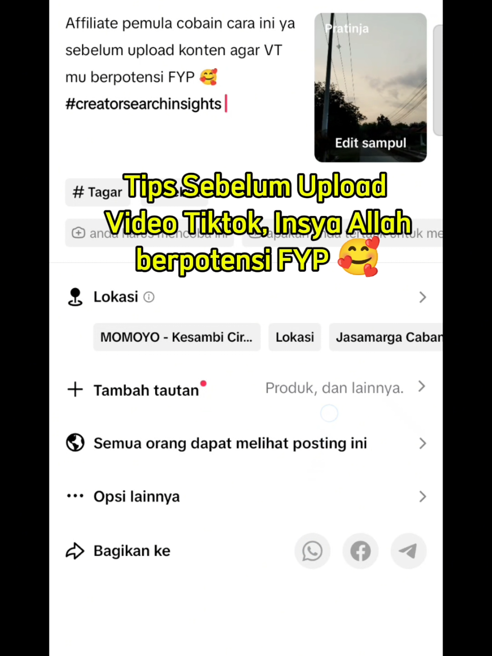 Tips Sebelum Upload Video Tiktok,Insya Allah Siap