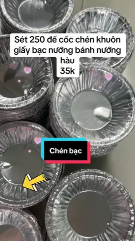 Sét 250 đế cốc chén khuôn giấy bạc nướng bánh nướng hàu nướng hột vịt lộn rất tiện lợi #xuhuon #chenbac #nuongbanh #nuonghau 