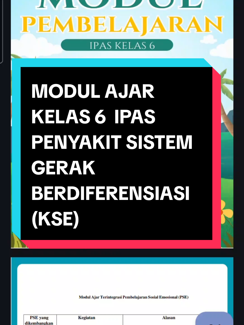 Modul ajar IPAS kelas 6 penyakit sistem gerak  berdiferensiasi (KSE)semester 1  persiapan UKIN #ukin #modul #modulajar #ppg #guru #tiktok #tiktokguru #gurutiktok 