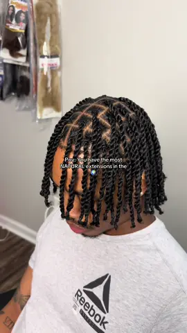 Natural twists w/extensions🔥 #meninvisiblelocs #twistswithextensions #atlantabraider #viral #fypシ 