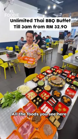 Unlimited Thai BBQ Buffet till 3am from only RM 32.90 🇹🇭  👉 @Thai Geng Mookata Buffet  ⏰ 【4pm - 3am】 📍 Bukit Raja Klang 📍 Bayu Tinggi Klang 📍 Kepong ⏰ 【1pm - 3am】 📍Cheras Jln Lanchang ⏰【1pm - 12am】 📍 Bandar Kinrara Puchong 📍 Mahkota Cheras 📍 Semenyih Ecohill
