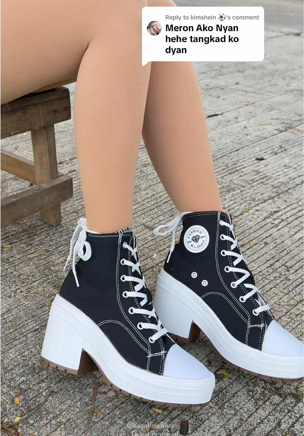 Replying to @kimshein ⚽ yes dagdag height ka talaga sa shoes nato bi !! #shoes #highcutshoes #highcutsneakers #sapatos #womenshoes #sneakers #heels #miashoes 