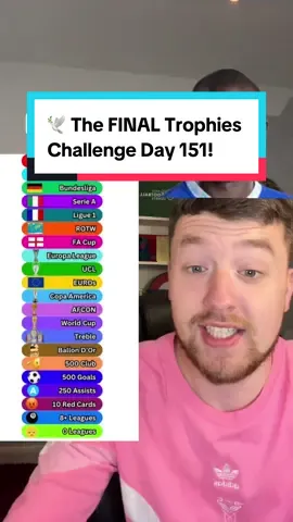 🕊️ The FINAL Trophies Challenge Day 151! #fyp #footballchallenge #footballtrivia #higherorlower #PremierLeague #laliga #bundesliga #seriea #ligue1 #MLS #eredvisie #worldcup #ucl #afcon #euro #ballondor #rorytalksfootball 