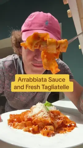Replying to @Holly Fresh Tagliatelle and Arrabbiata Sauce 