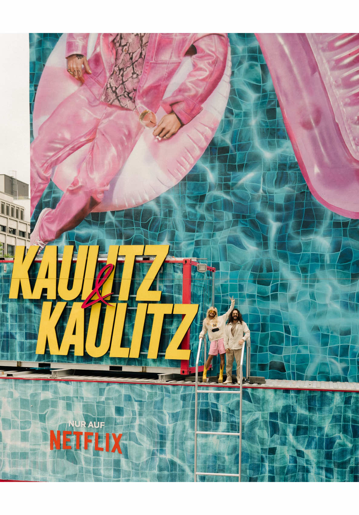 OMG 😍 we saw our handpainted billboard in Berlin for the first time today 🫶🏻 That’s crazy #kaulitzkaulitz season 2 airing June 17th on @NetflixDE #fy #fyp #netflix 