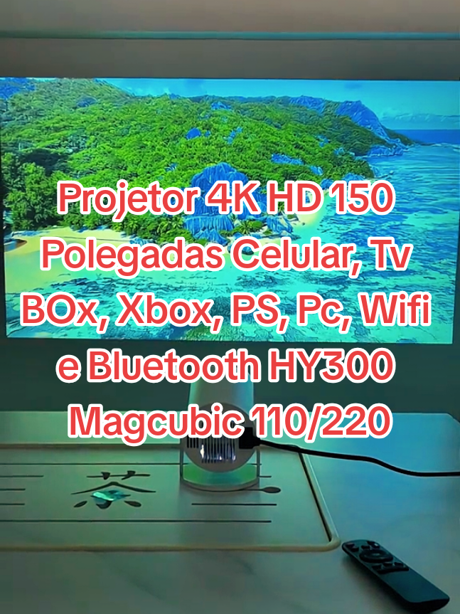 Projetor 4K HD 150 Polegadas Celular, Tv BOx, Xbox, PS, Pc, Wifi e Bluetooth HY300 Magcubic 110/220Descrição Bem vindo a Fast star! Características: Tamanho da projeção: 40-150 polegadas Resolução óptica: 1280x720dpi Zoom: 1,35x Entrada/saída: Hdmi E Usb Correção de Imagem Automática Sistema Compatível: Android e iPhone Possui Bluetooth Alto-falante embutido Ansi Lumens:200 Sistema: ANDROID Portátil #tiktokshop #TikTokTrends #achadinhos #gadget #cinema #diversao #techtok 