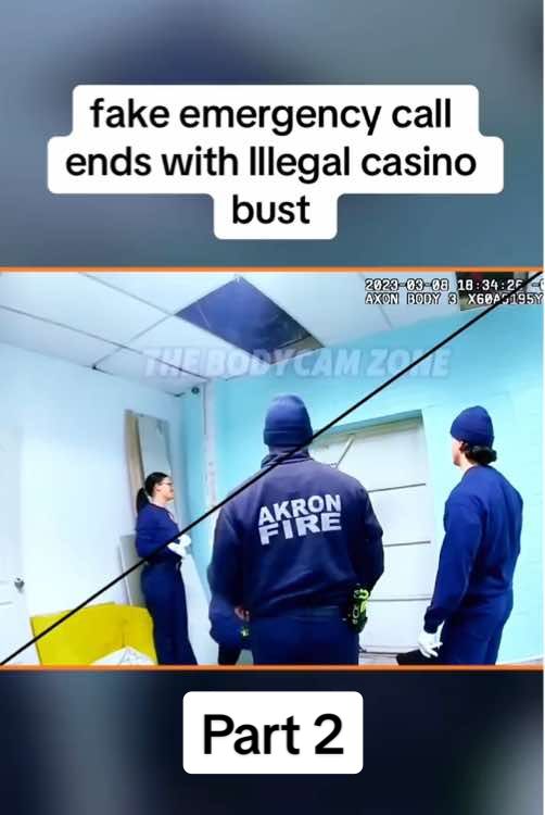fake emergency call ends with lllegal casino bust part 2#cops #copsoftiktok #police #policeofficer #bodycam #foryou #fyp 