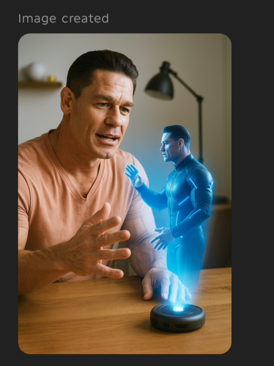 Make the hologram of your uploaded reference image with chatgpt.  Share, Like and Follow me for more interesting ai prompt videos.  #ai #chatgpt #aiart #aiimages #aiimage #trending #trendingai #chatgpt4 #bilalahmad72 #hologram #aivideo #aireel #reelsinstagram #InstagramArt #daily 