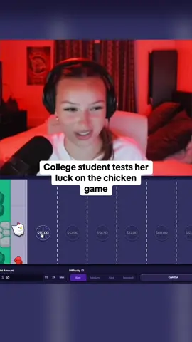 College student tests her luck on the chicken game #kickstreaming