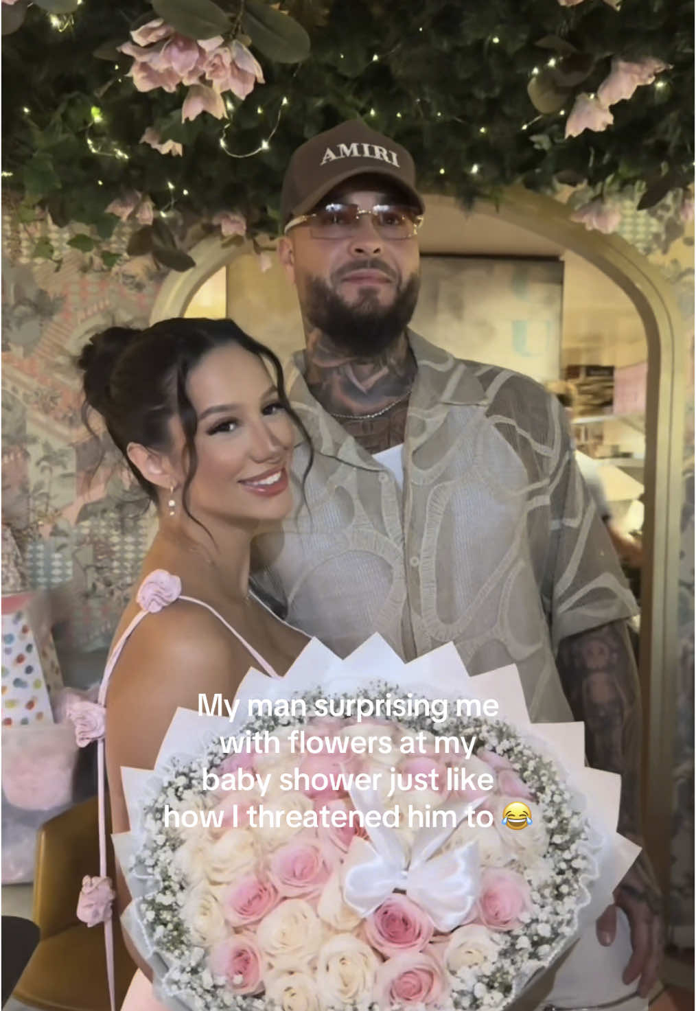 We love a man who listens 😂😂😂 #babyshower #flowers #roses #boyfriend #husband  