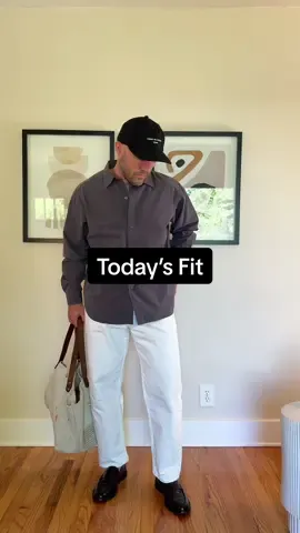 Keeping it relaxed but put together today. Wearing a grayish purple button down from mfpen. The color has a subtle richness that works really well in summer. Paired it with my white Tannaro denim from Studio Nicholson, one of my favorite cuts lately. On feet, the Yardee loafers from Vinnys add just the right amount of polish. Finished it off with a Comme des Garçons cap to keep things easy and casual. It’s a hot one out here so I’m leaning into looser flowy fits that breathe and move with me. The lighter fabric and relaxed silhouettes help keep me cool without sacrificing style. Nice pieces but nothing too stiff or heavy. #OOTD #fitcheck #mensfashion 