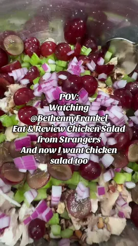 After watching @Bethenny Frankel eat chicken salad from strangers, I made my own chicken salad. Rotisserie Chicken (I used all the chicken 😬) Dukes Mayo Salt/Pepper Garlic/Onion Powder Celery  Red Onion  Pecans Red Grapes Mix then let chill in the fridge  #lilybakesstudio #adayinmylife #chickensaladrecipe #fyp #rotisseriechickenrecipes #rotisseriechickensalad #easymeal #easylunch #afordablemeals 