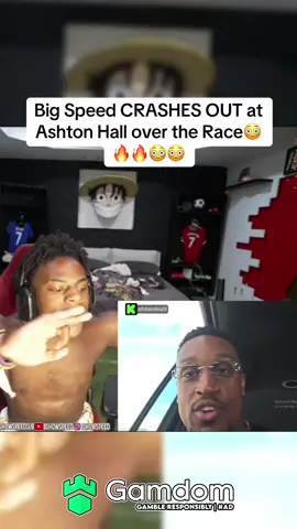 Big Speed CRASHES OUT at Ashton Hall over the Race😳🔥🔥😳😳 #speed #ashtonhall #race #stream #fypシ #ishowspeed #crashout #adinross 