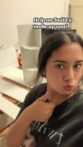 Call me bob the builder the way I built this vanity💄🚧🔨 #vanity #build #teamwork #makeuphacks #building #makeupreview 