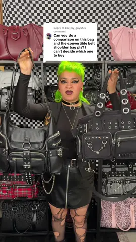 Replying to @kai_my_guy55 limited stock for the belt bag remain grab yours before they sell out! #fyp #alt #goth #gothstyle #altfashion #fashionbag #viral #tote #totebag #Summer 