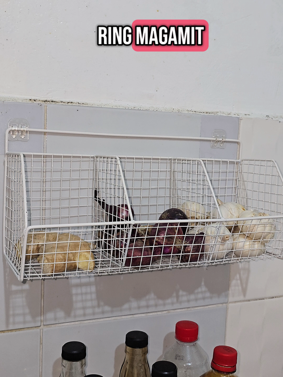 Wall-mounted kitchen rack #kitchenrack #wallmountedkitchenrack #lagayanngbawangatsibuyas 
