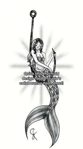 Have you ever wanted a mermaid tattoo? Here’s one way I design on procreate, layer one is a rough sketch with red, then I morph the image to fit the flow I’m envisioning, then a new layer for crisp black lines, and last layer is the shading! This whole drawing probably took 2 hours in total!