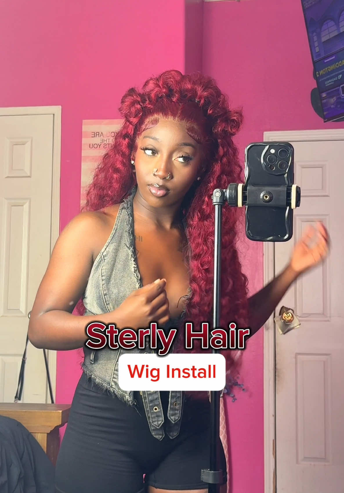 This is definitely the best hair I've found on the TikTok shop!! 13x6 28 inch 99j deep wig from @sterlyhair_shop 😍😍#sterlyhair#sterly#coloredwig#tiktokshopwigs#wiginfluencer#sterlywig#sterlyhairwigs