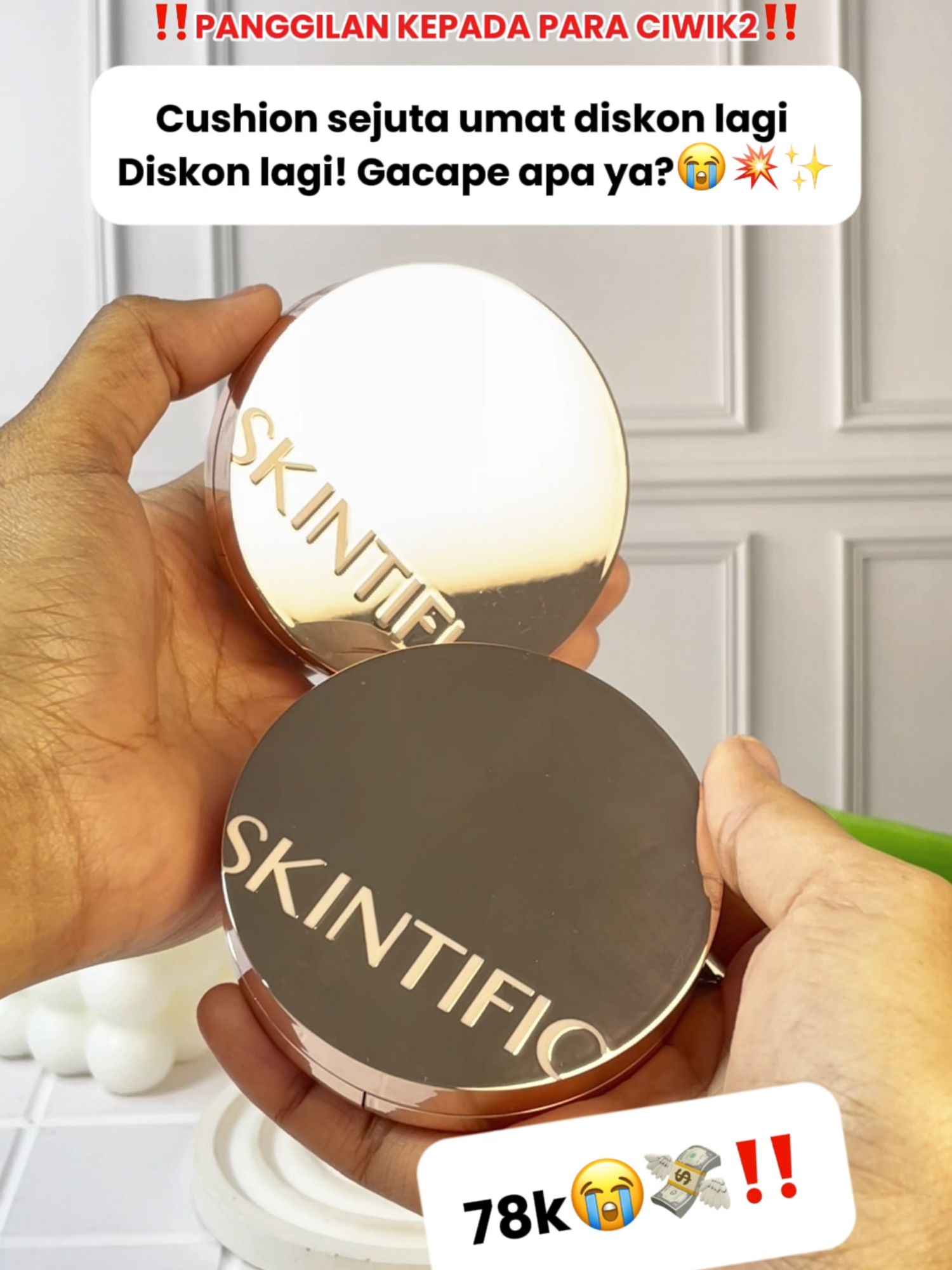 panggilan kepada para ciwk-ciwik! ini diskon lagi guys! gak ada capeknya #skintific #fypageシ #fypage #skintificid #gadis #cushion #cushionviral #cushionskintific #lockandlook #serumspray #serumbibir #peptide #settingspray #powderfoundation #concelaer #conclealermurah #cleanser #loosepowder #powder #concealerhack