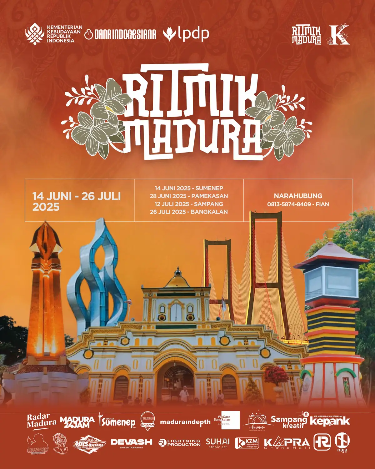 Setelah melewati banyak proses, ngobrol lintas komunitas, nyusun karya bareng-bareng, dan menyiapkan teknis sebisanya, akhirnya kami siap jalan. Empat titik di Madura akan kami singgahi. Bukan untuk pamer, bukan untuk tampil paling depan. Tapi untuk menyambung ruang, menghidupkan kembali nada-nada lama, dan membuka jalan buat yang baru tumbuh. Kami cuma pengin acabis (sowan). Bawa karya seadanya. Tapi niatnya sepenuhnya. 🎵 Di Ritmik Madura, kami padukan gamelan, syair, musik rakyat, kejhung dan suara-suara kontemporer. Lahir dari proses, bukan ambisi. Dibangun dengan kolaborasi, bukan kompetisi. Berikut jadwal lengkapnya: 📍 SUMENEP – 14 Juni 2025 📍 PAMEKASAN – 28 Juni 2025 📍 SAMPANG – 12 Juli 2025 📍 BANGKALAN – 26 Juli 2025 Acara ini gratis dan terbuka untuk siapa saja. Nggak perlu undangan atau registrasi, cukup datang dan duduk bareng. Kami percaya: ruang seni akan selalu hidup selama ada yang mau mendengar dan menghargai. Kami tahu ini belum sempurna. Tapi dengan niat dan rasa yang kami punya, semoga tiap pertemuan bisa jadi momen yang berkesan, sekecil apa pun bentuknya. Sampai jumpa di titik terdekat 🙏 🌀 #RitmikMadura #WoroWoro #Kasokan #NadaDariAkar #GamelanMadura #MusikTradisi #OpenCollab #TurMadura #BudayaMadura #SkenaTradisi #RuangBersama #SeniBergerak #MaduraBerkarya