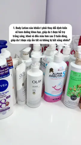 Top Kem Body Lotion dưỡng sáng da body iu thích của tuii🥰  #bodylotion #kembody #kemduongtrangda #duongtrang #duongtrangbody #alphaarbutin #olay #nivea #bielenda #skincare #lamdep #theordiduongtrang #xh #fyp 