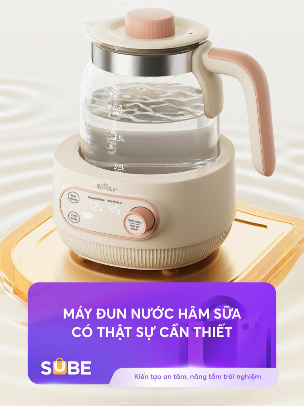 ⏰ Lúc nào cũng có sẵn nước ấm cho bé 🍼 Máy đun nước hâm sữa Bear WW-4H12M, đun 1 lần, giữ ấm 72 tiếng, dùng lúc nào là có ngay lúc đó, tiết kiệm thời gian cho mẹ bỉm 🥰 #bearvietnam #subevietnam #giadungtienich #dogiadungtienich #lamme #chamcon #maydunnuoc #maydunnuocphasua #phasuachobe #phasua #chinhhang 