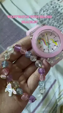 2PCS set girls light luminous cartoon unicorn quartz wristwatch with beaded bracelet ideal choice for gifts #bracelet #watch #luminous #tiktok #fyp #tiktokaffliate #foryou 