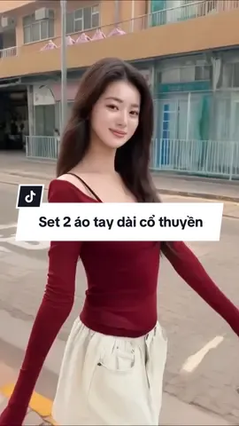 Set bộ 2 áo thun tay dài phối áo dây, chất vãi cotton thun mỏng nhẹ co giãn thoáng mát #chicaurastore #aothuntaydai #aothuntaydai 