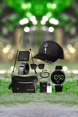 Padiah Rantai Stel Pria Keren Bundling 9in1 dan 6in1 Touch Watch Gratis Asesoris Lainnya Topi Polos Anting + Tas Selempang + Dompet Lipat + Gesper Silet + Kaca Mata + Kalung Titanium + Gelang + dan Parfum man Watches murah Aksesoris Jam tangan