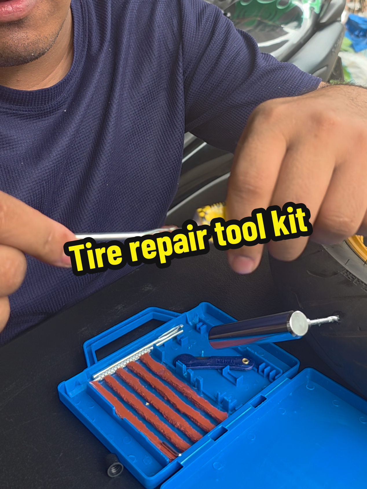 13 pcs tubeless Tire repair tool kit for motorcycle car etc. #tirerepairtool #bosstante #tubelesstires 