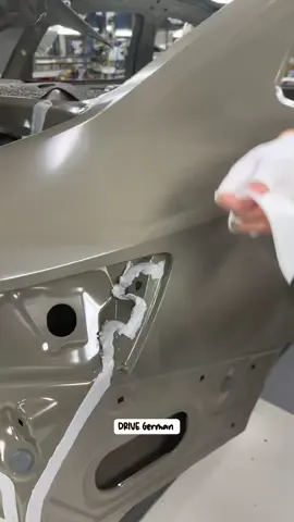 Car factory: sealant applied on welding before painting