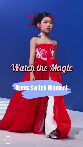 From sleek white jumpsuit to a show-stopping red gown 💫 She owns the runway with this dramatic transformation! Tap to watch the magic unfold — fashion has never been this fun ✨ #runwaymagic #transformationdress #kidsfashion #redcarpetlook #FashionShow #style #trendalert #rolanko #fyp 