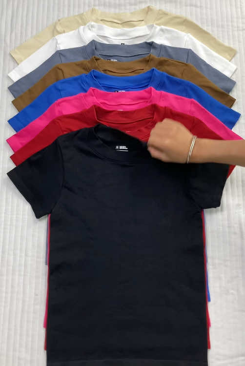 These breathable workout tees are super comfortable and an absolute gym essential!🔥#sportswear #shortsleeve #tee #solid  #roundneck #roundnecktop #tshirts #sports #comfy #breathable  #sportstop #yogaoutfit #gymoutfit #basictop #outfit #viraltop #workoutfit #GymTok #workout #Running #tiktokshoplastchance #tiktokshopnewyearnewaura #spotlightfinds #tiktokshopspringglowup #TikTokShopRestock  #TikTokShopMothersDay  #TikTokShopMemorialDay  #springbreak 